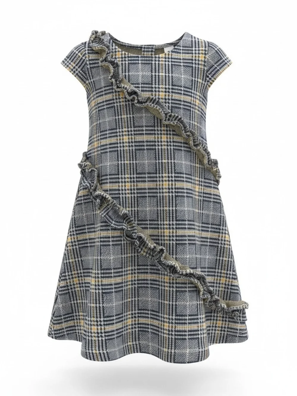 JANIE AND JACK | Plaid Ruffle Cap Sleeve Cotton Sweater Dress Preppy Fall | 4
